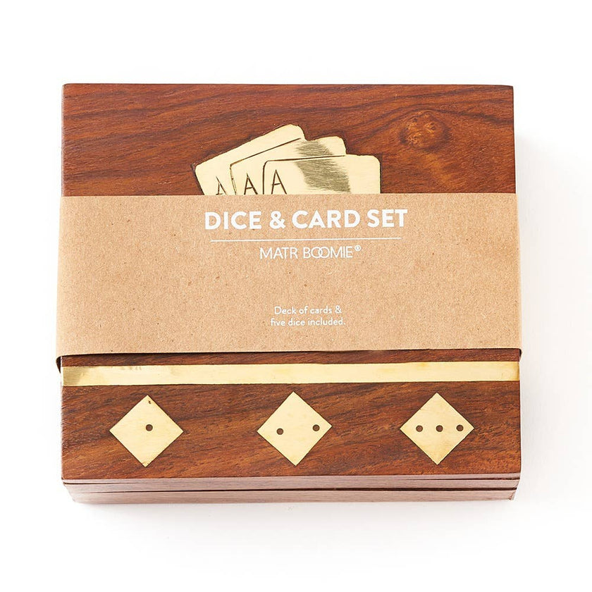 Rosewood Game Night Box with Deck of Cards