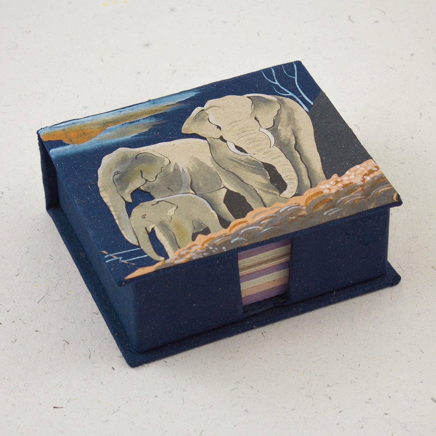 Note Box: Elephants Dark Blue