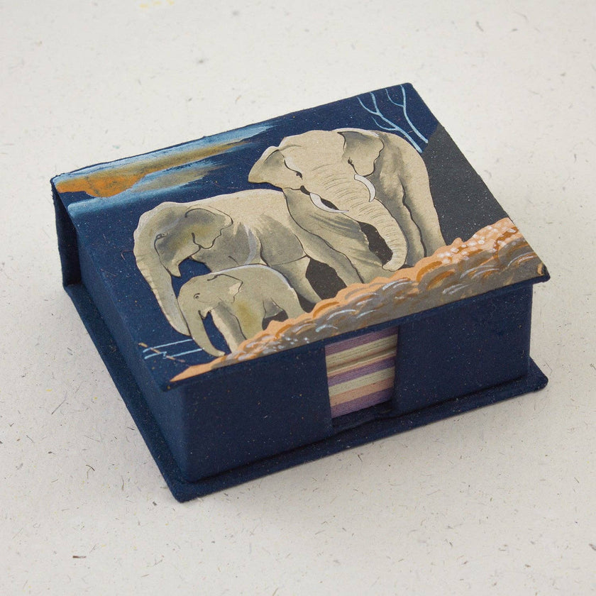 Note Box: Elephants Dark Blue