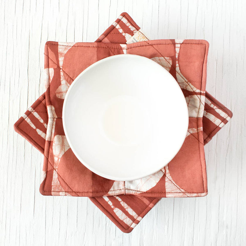 Bowl Cozy: Mod Circles - Rust-Organic