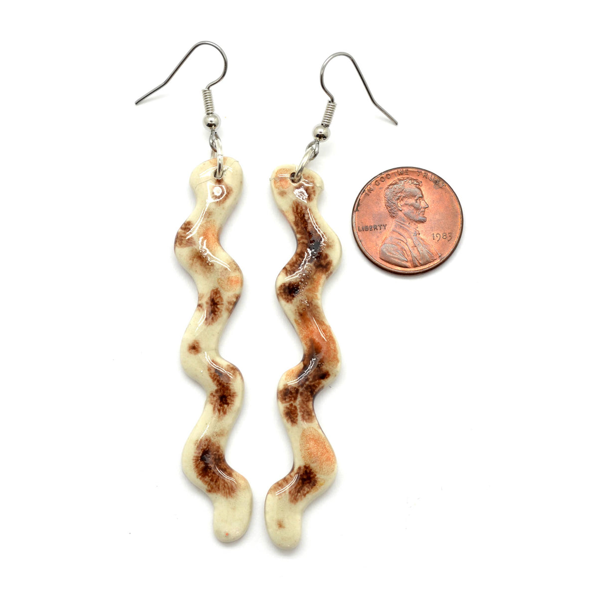 Ceramic Squiggle Dangle Earrings