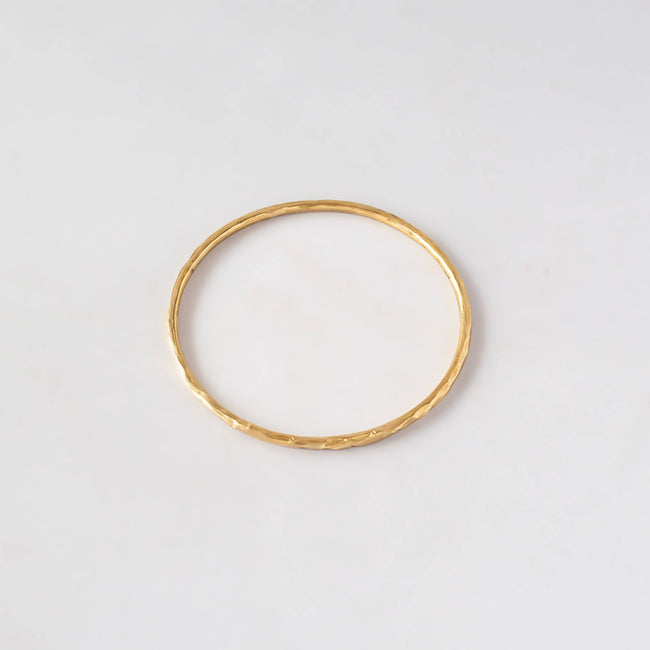 Thin Circular Textured Brass Bangle for Women - Raha