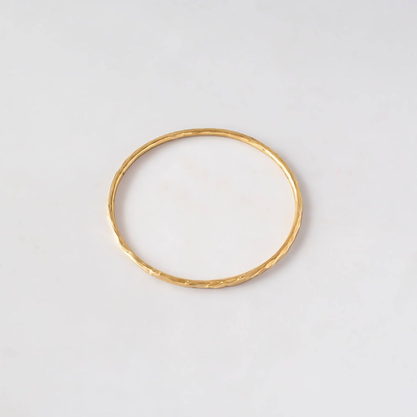 Thin Circular Textured Brass Bangle for Women - Raha