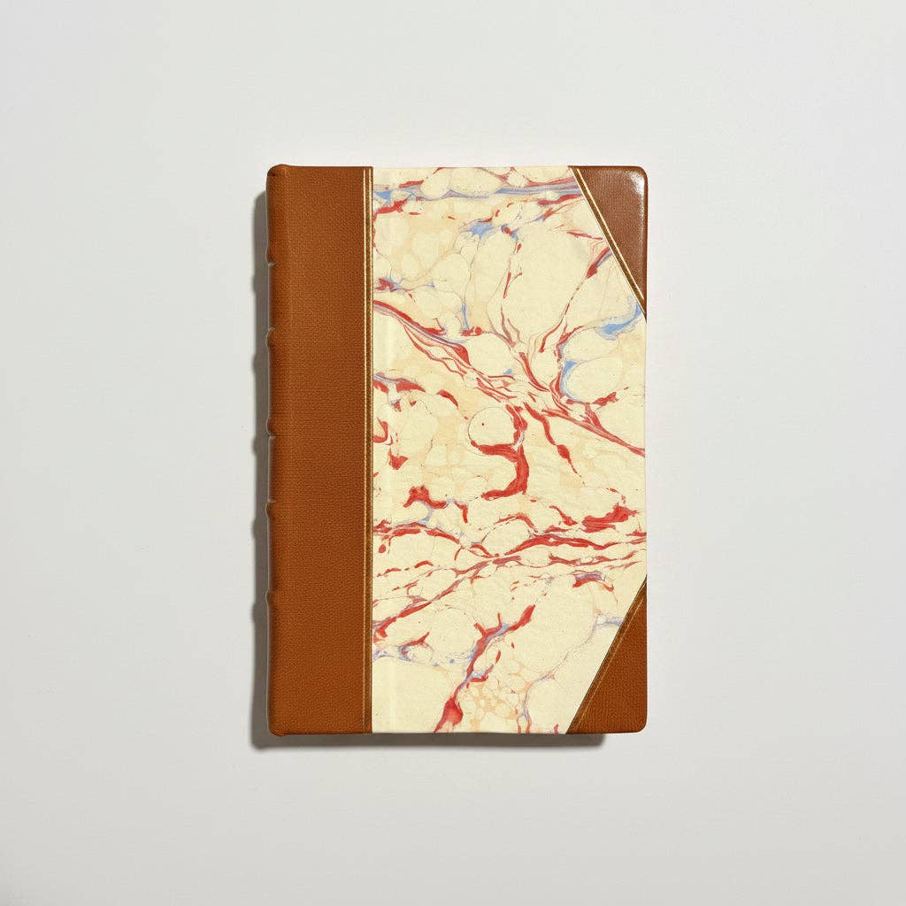 Handcrafted Marbled Paper Journal - Havane