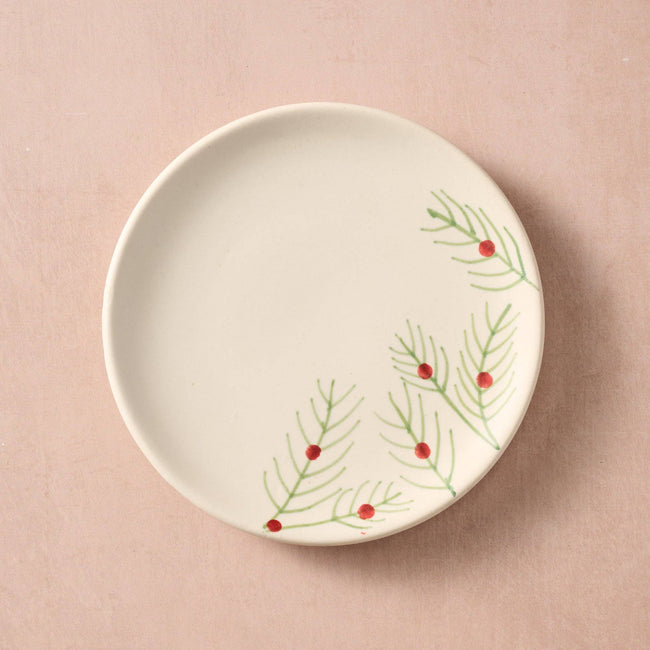 Sardee Holly Ceramic Appetizer Plate