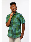 Slim Fit Shirt: Plaid - Olive-Organic