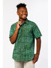 Slim Fit Shirt: Plaid - Olive-Organic