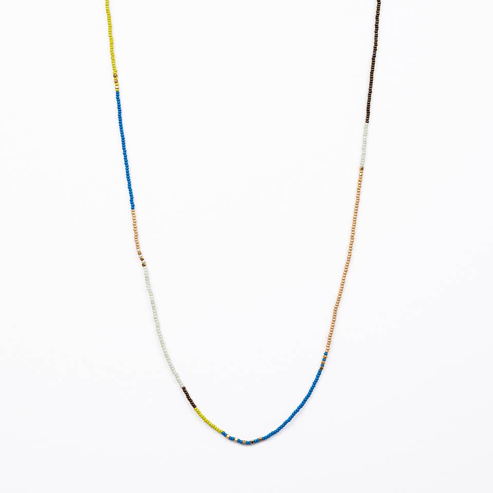 Beaded Stretch Necklace /Wrap Bracelet: Jungle Green