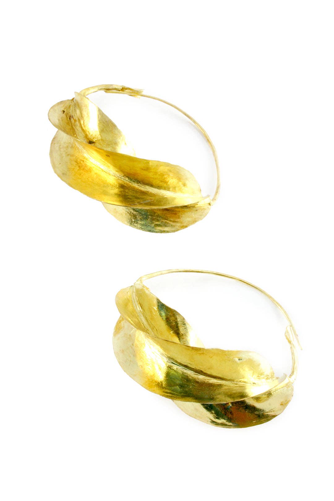 Fulani Hammered Brass Earrings:  Small