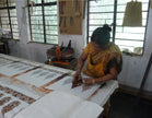 MOSAIC SAGE Cotton Tablecloth: 60