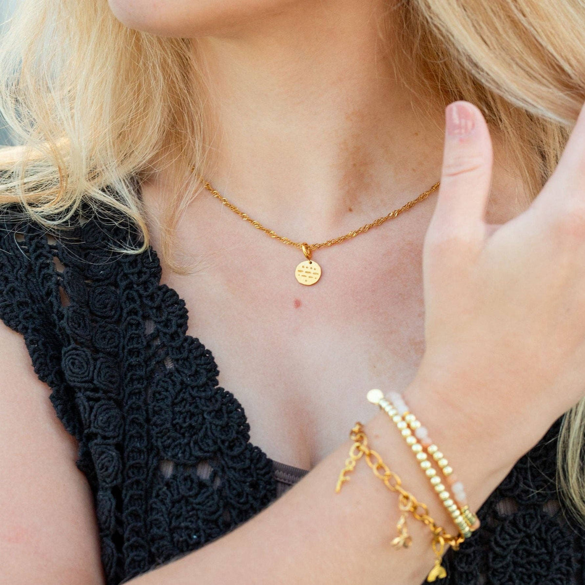 BRAVE Morse Code Gold Charm