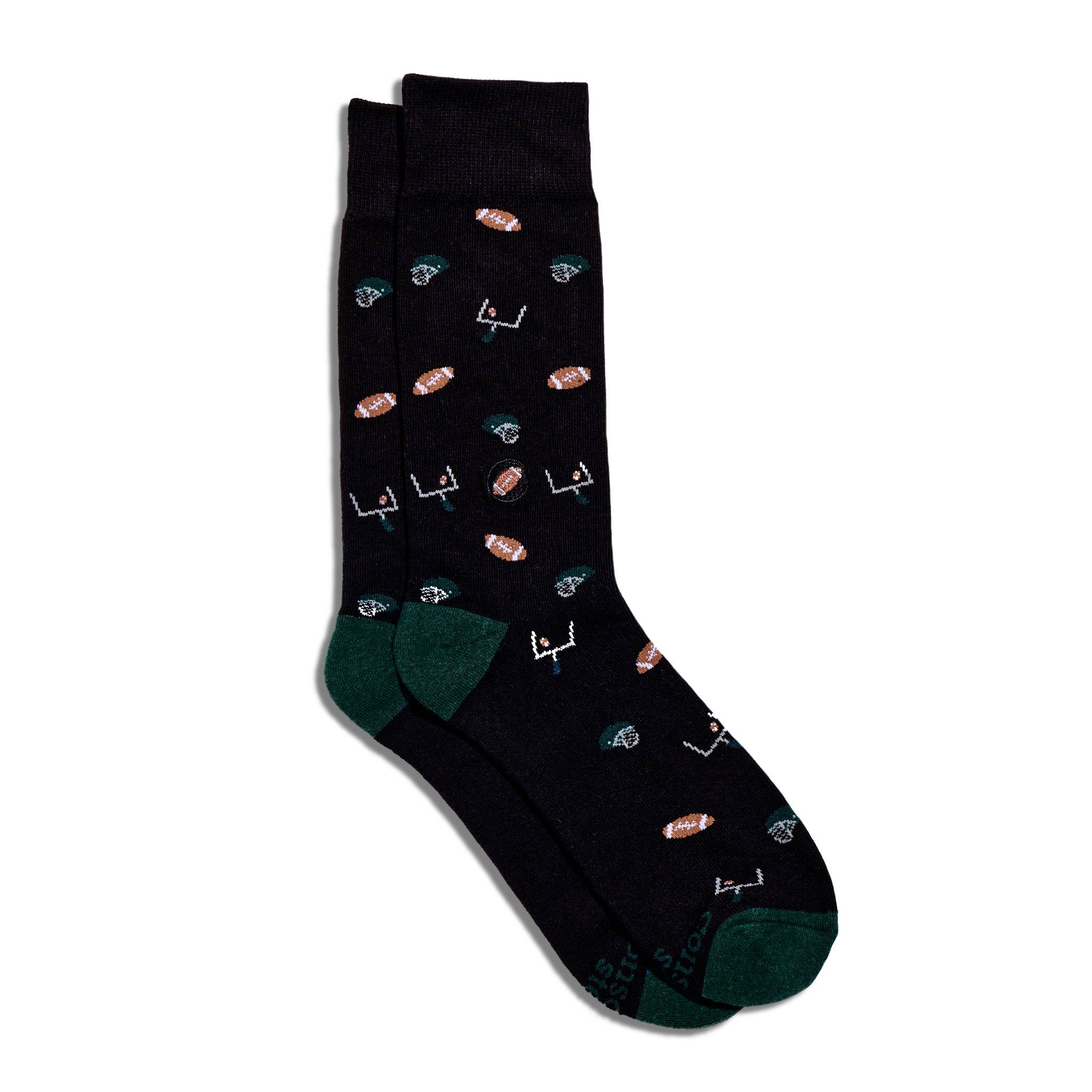 Socks that Support Youth Sports: Black Footballs