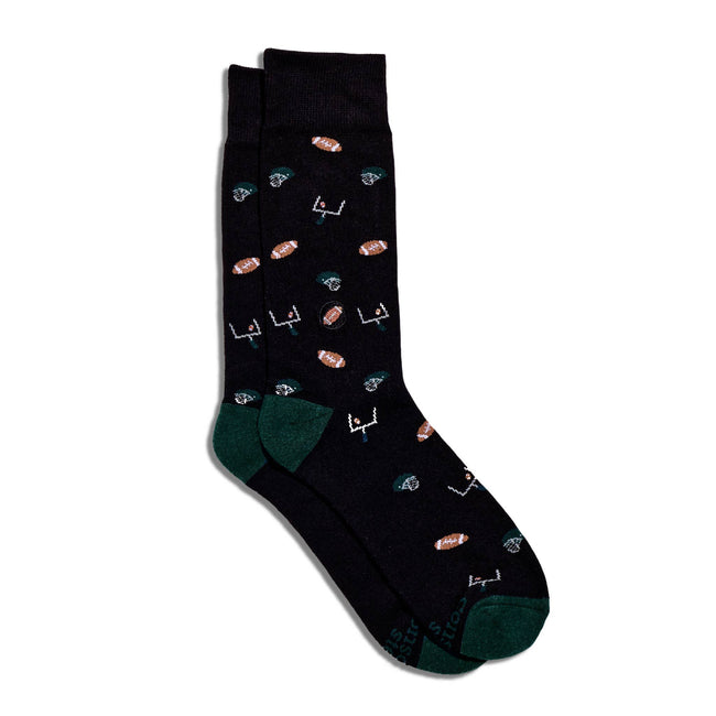 Socks that Support Youth Sports: Black Footballs