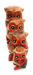 Color Wooden Hooting Owl - 2 Inch