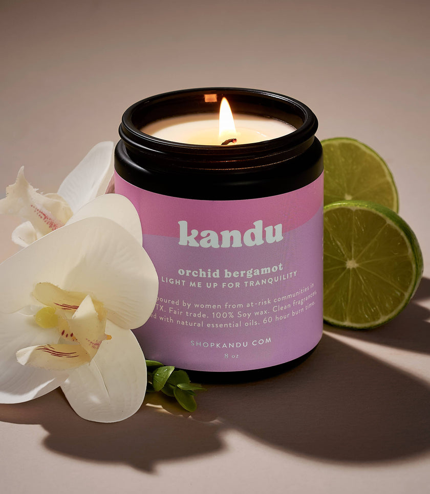 Orchid Bergamot 8oz Hand-Poured Soy Wax Candle