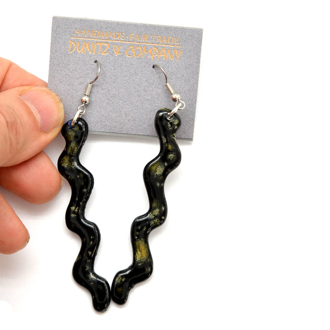 Ceramic Squiggle Dangle Earrings