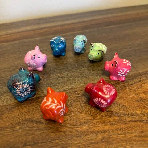 Soapstone Mini Pigs - Assorted Colors