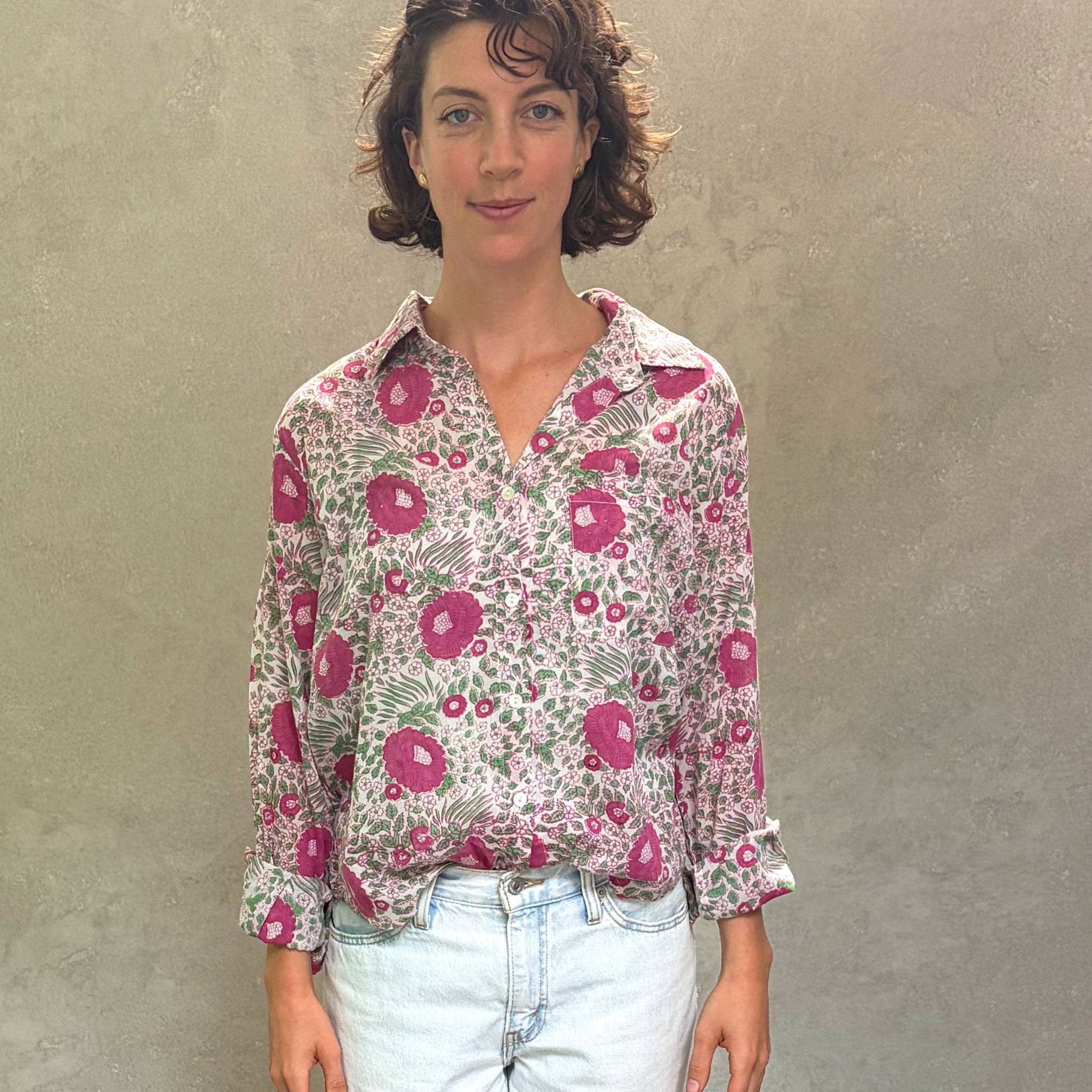 Pali Top- Capri Pink in Lightweight Cotton