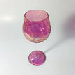 Blown Glass Long Stem Wine Glass: Iridescent Pink