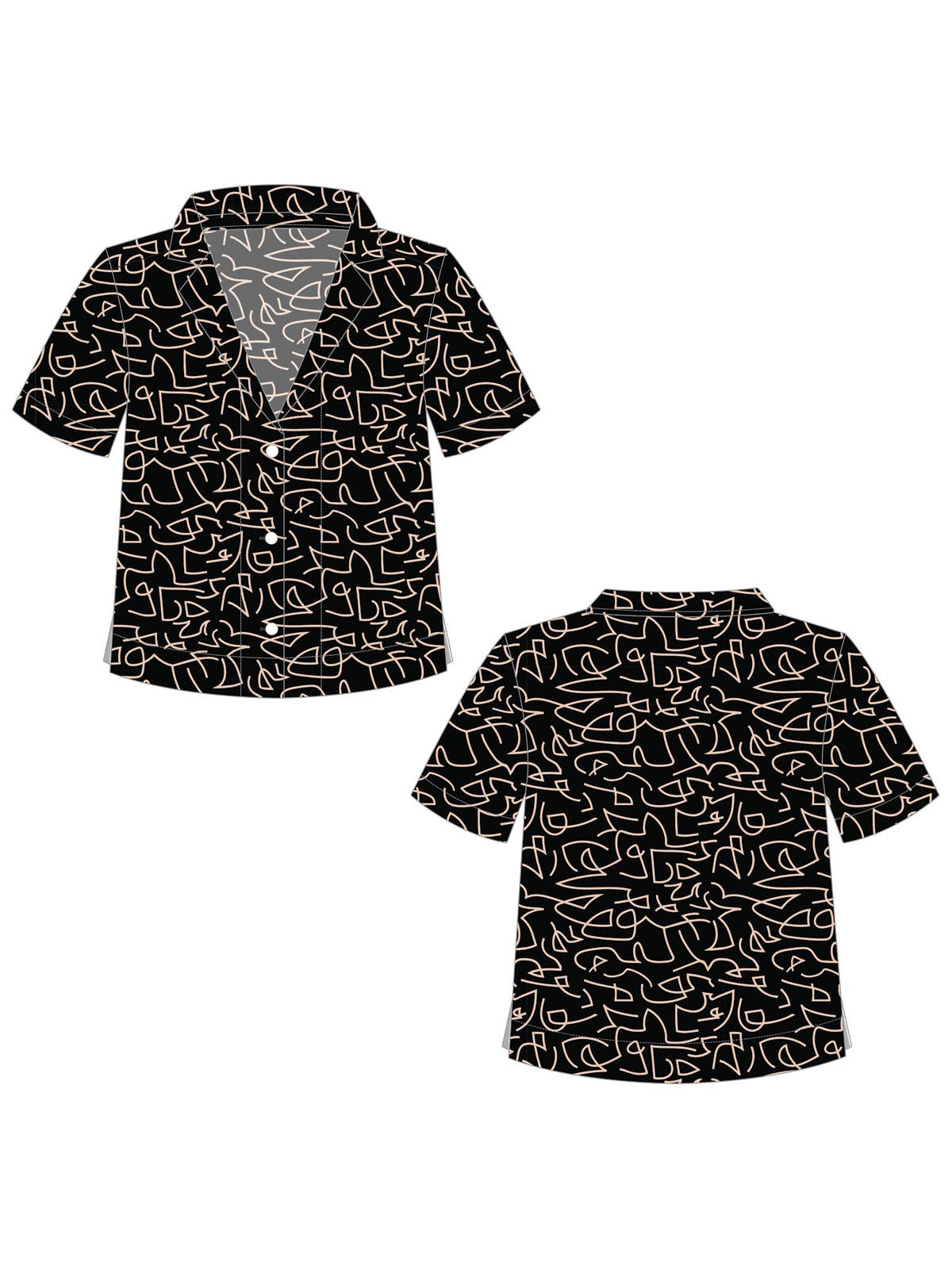 Camp Shirt Black Lines: Black Lines / XS