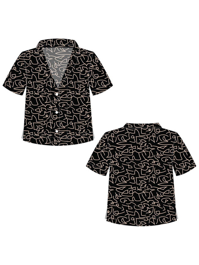 Camp Shirt Black Lines: Black Lines / XS