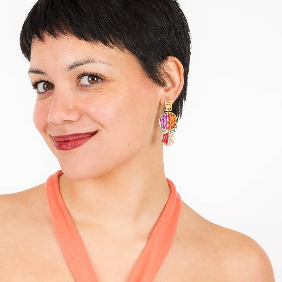 Mod Block Earrings: Taupe