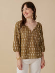 Tulum Tassel Top Olive Ikat: Olive Ikat / S