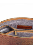 Woven Crossbody Clutch: Mahogany