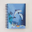 Large Notebook: Dolphins Pale Blue