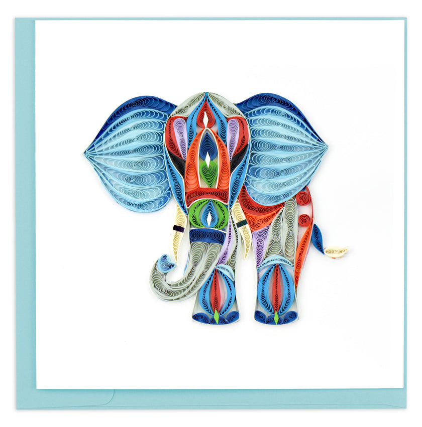 Abstract Elephant Quilled Greeting Card