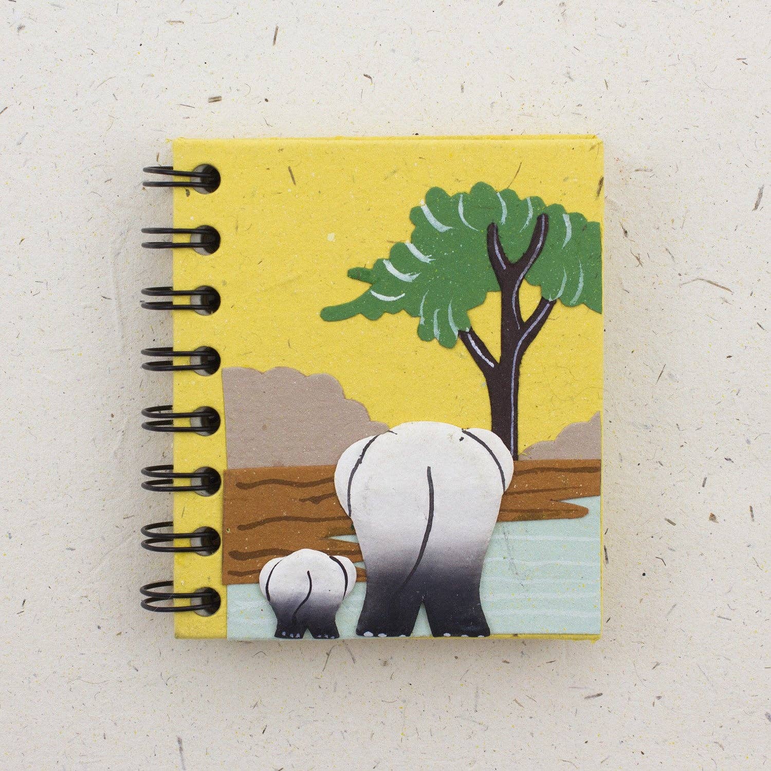 Small Notebook: Elephants Yellow