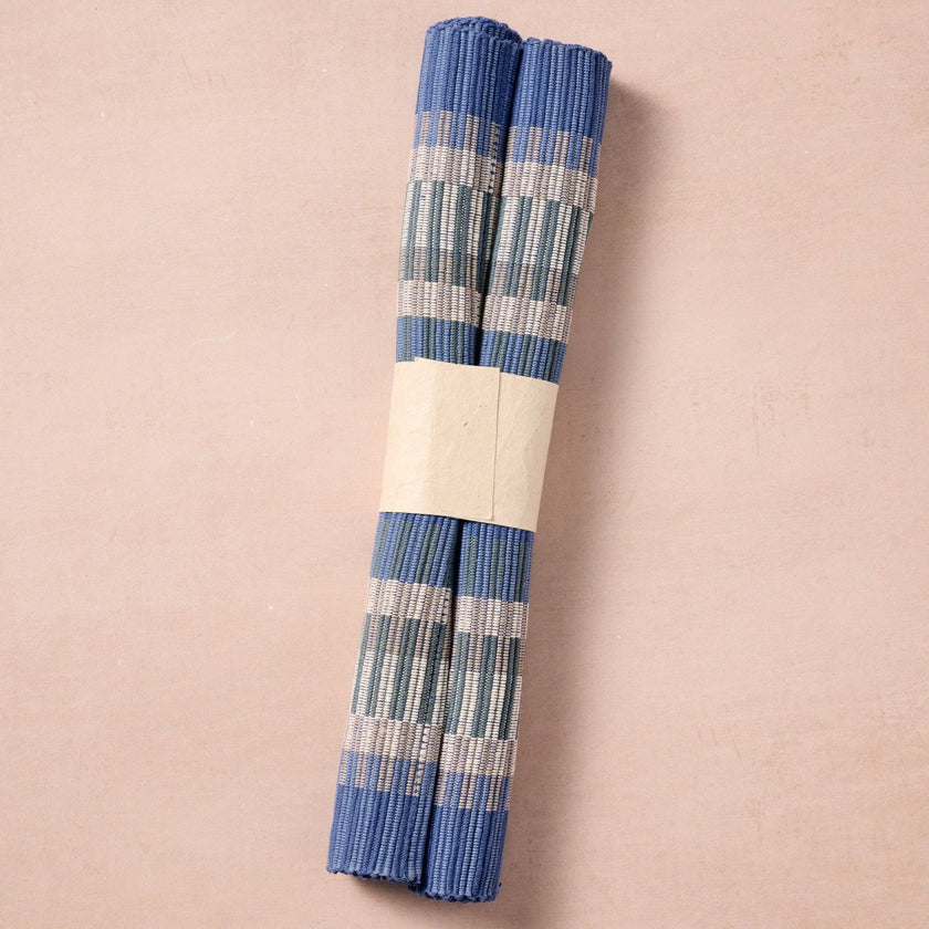 Khana Handloomed Cotton Placemat Set of 2 - Blue