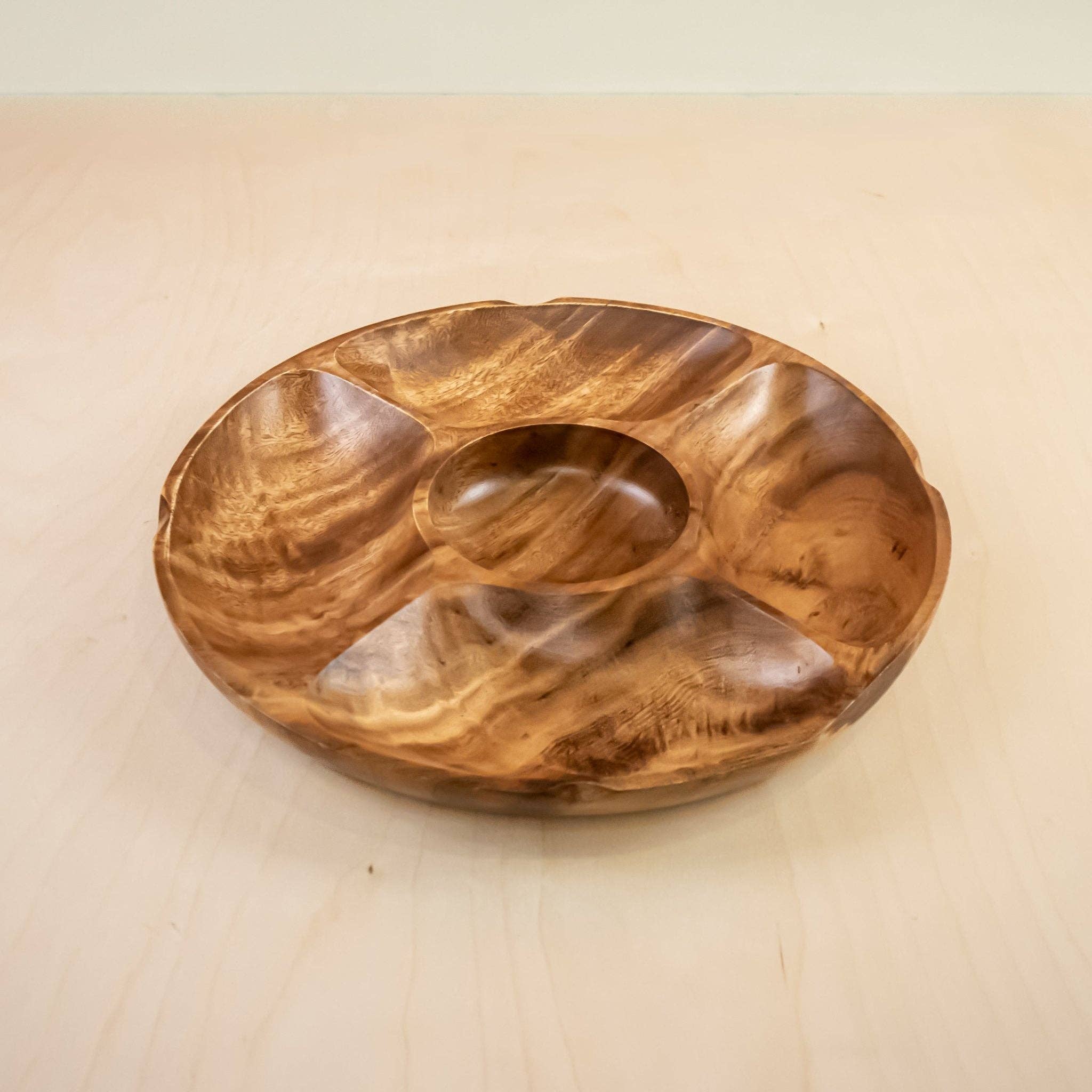 5-Compartment Serving Tray - Acacia Wood