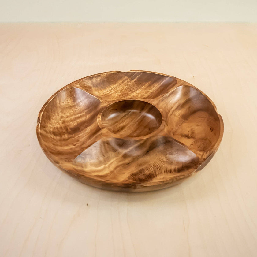 5-Compartment Serving Tray - Acacia Wood