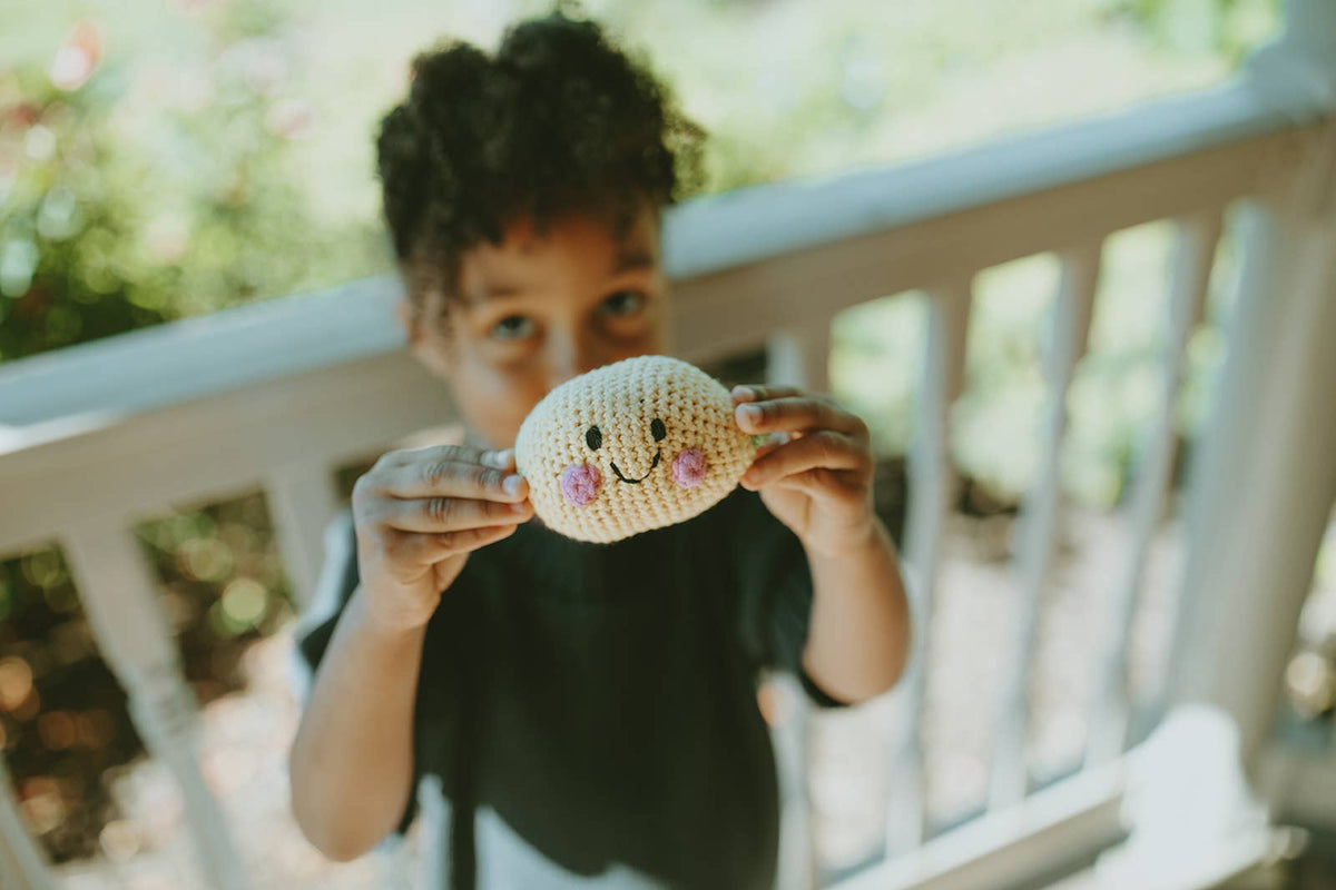 Handmade Happy Lemon Baby Rattle