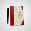 Handcrafted Marbled Paper Journal - Red