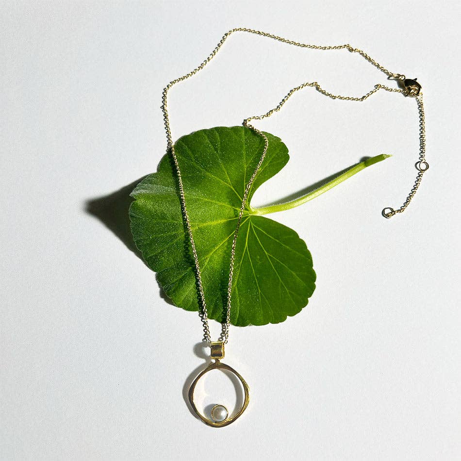 Wholeness Pearl Necklace - Brass