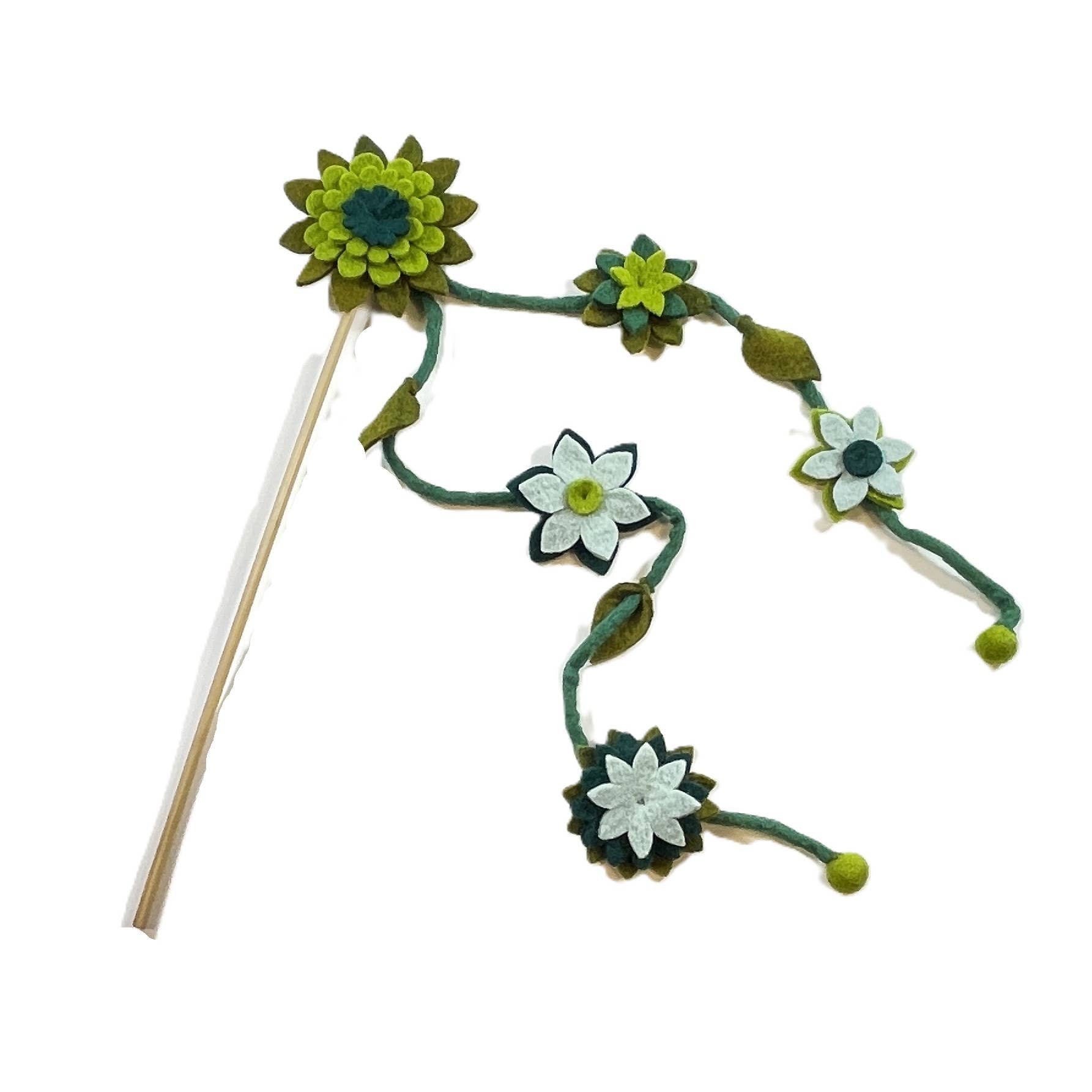 Teaser Cat Toy, Assorted Botanical: Green Leaves