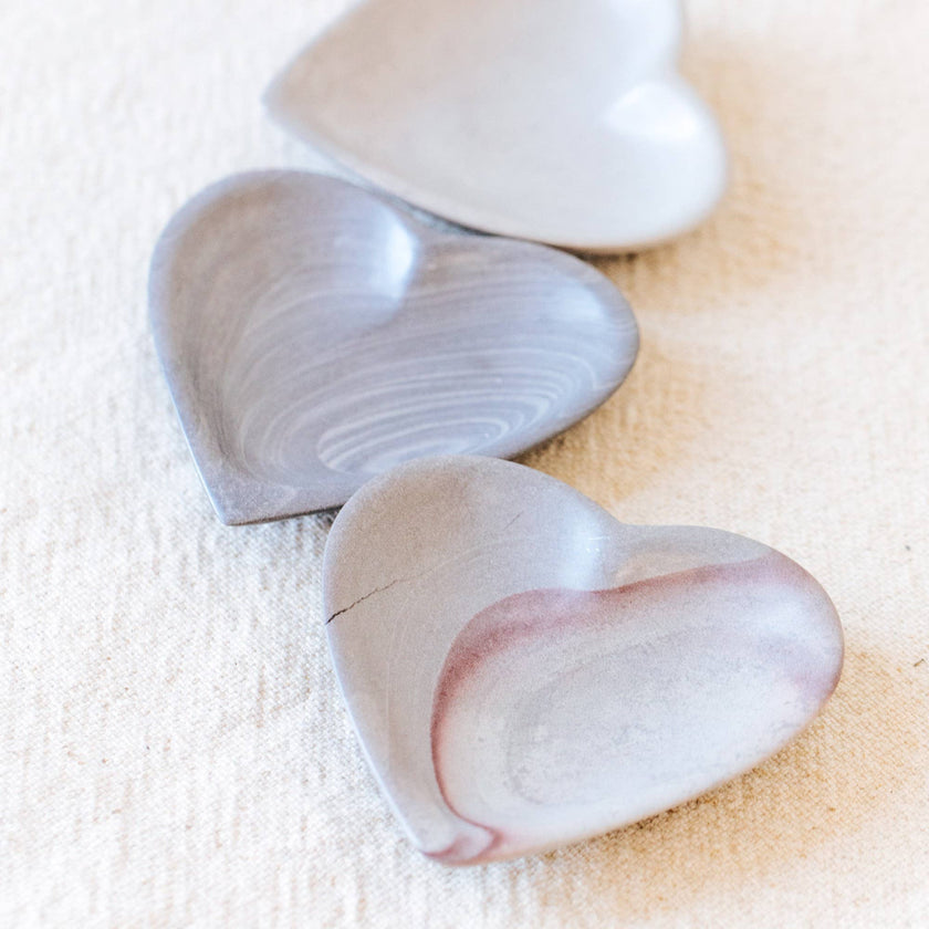 Soapstone Heart Dish: Storm