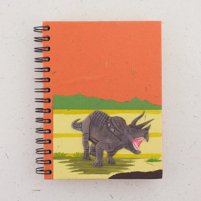 Ellie Pooh Large Notebook, Triceratops Orange