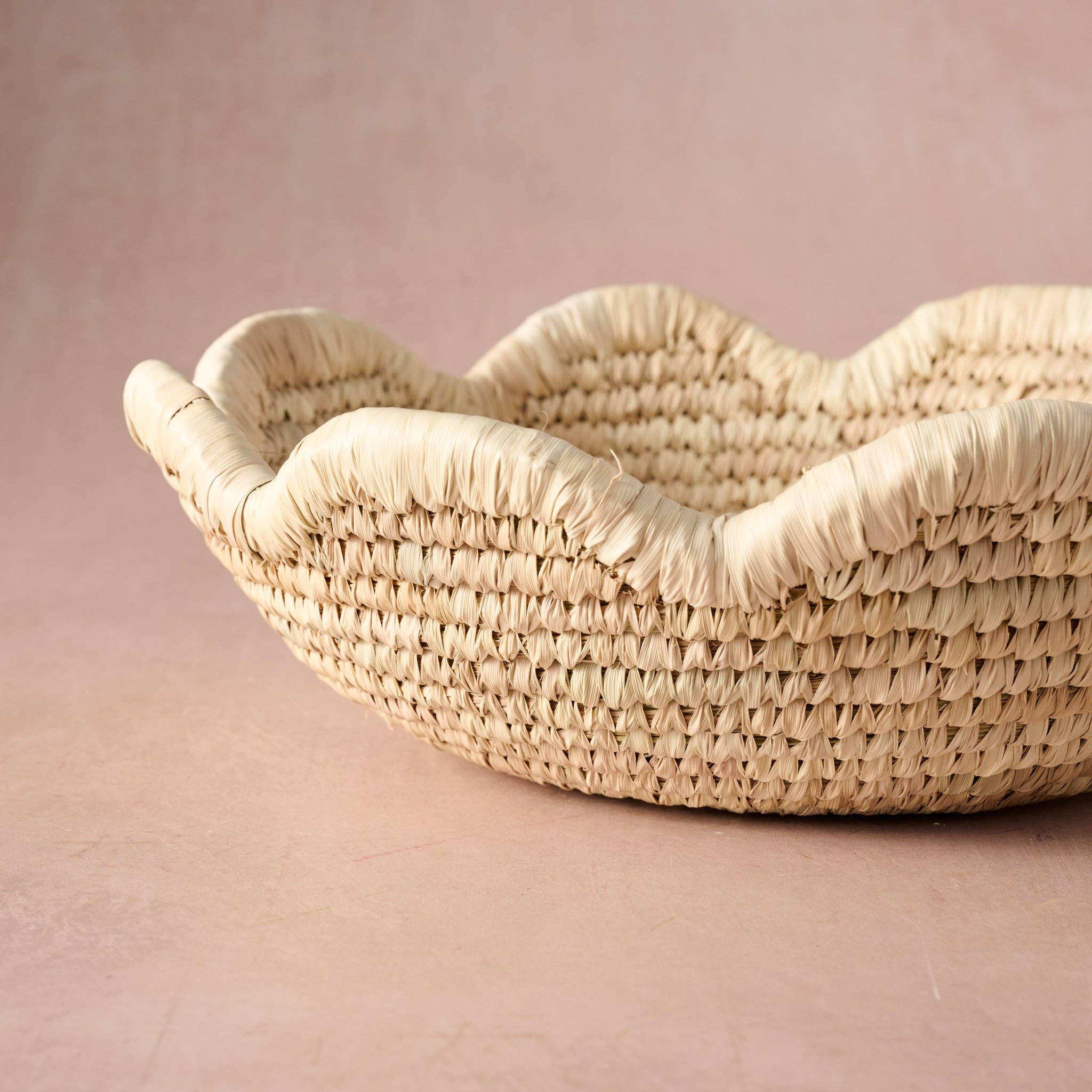 Seba Scalloped Palm Leaf Basket