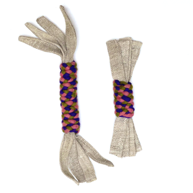 Dharma Dog Toy, Wool & Hemp Twist Pull, Purple/Green: 10