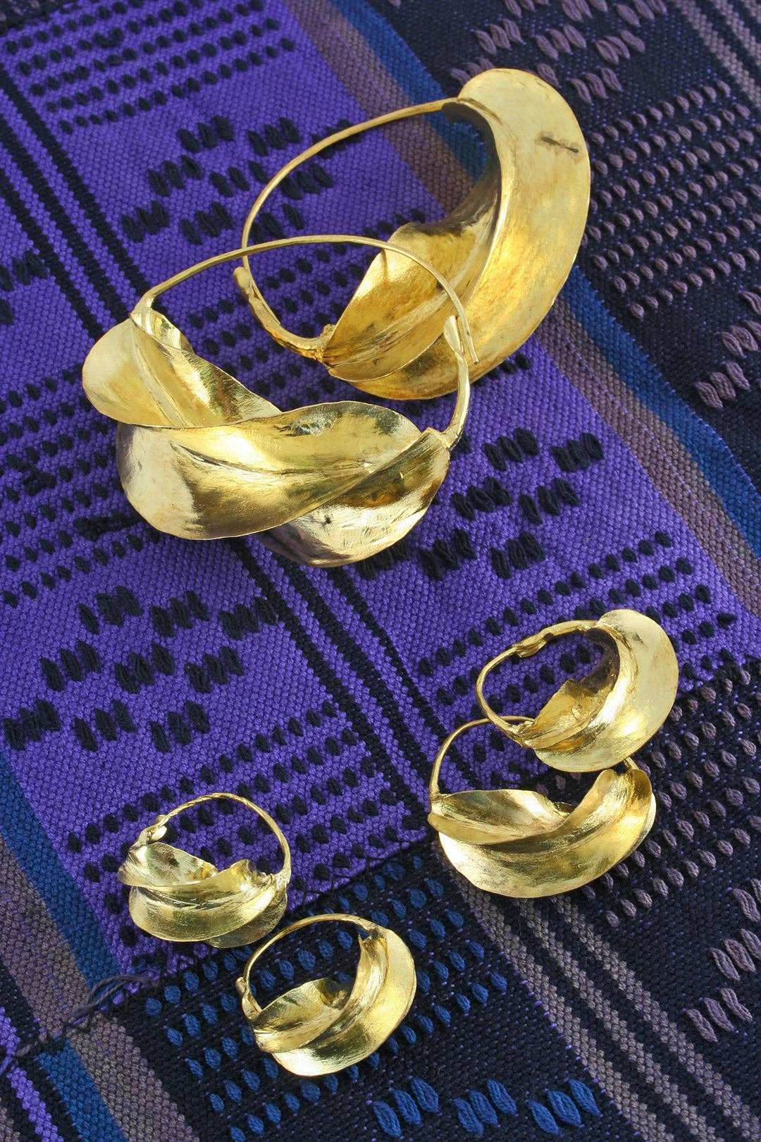 Fulani Hammered Brass Earring Large