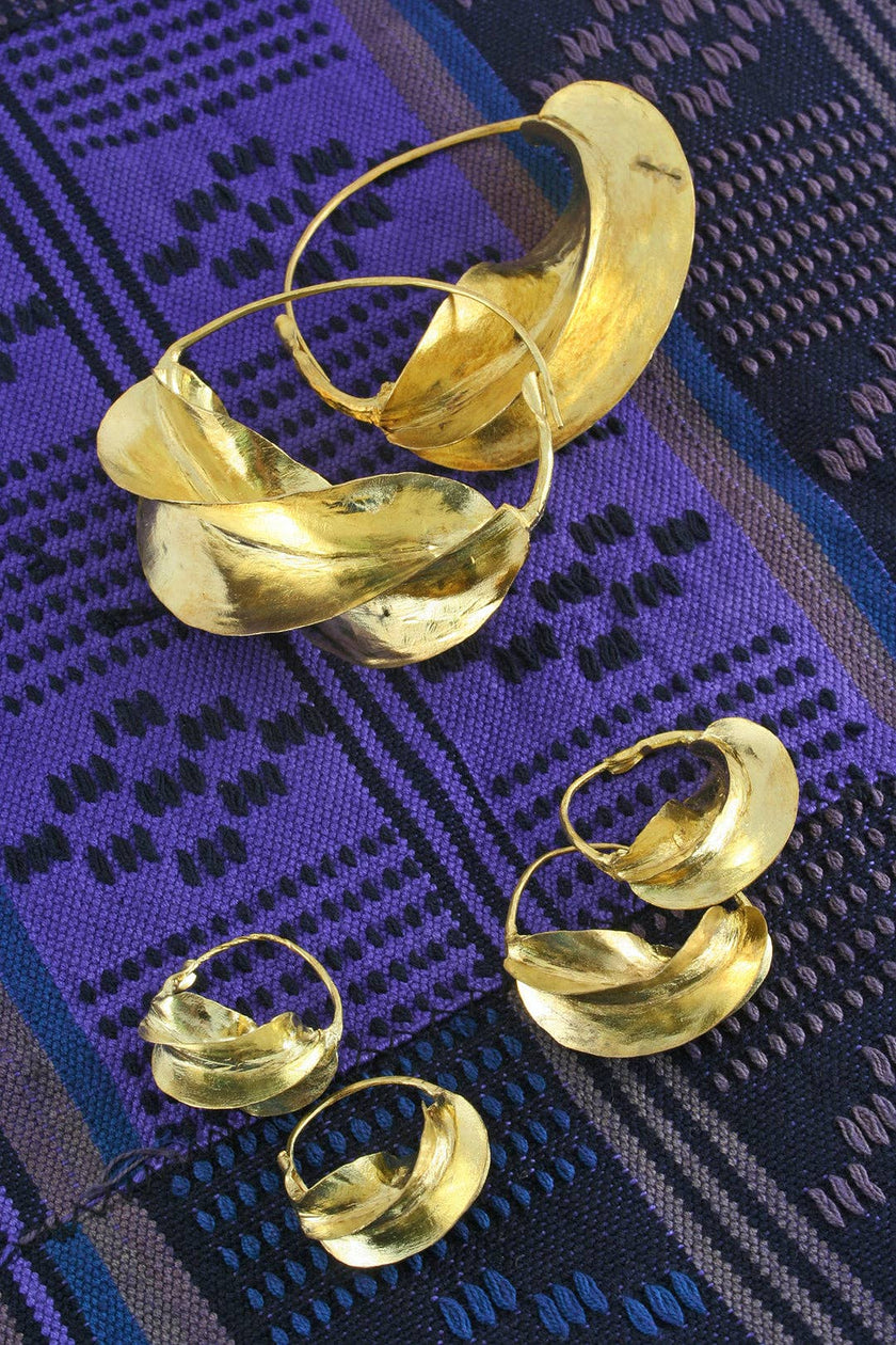Fulani Hammered Brass Earring Large