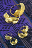 Fulani Hammered Brass Earrings:  Small