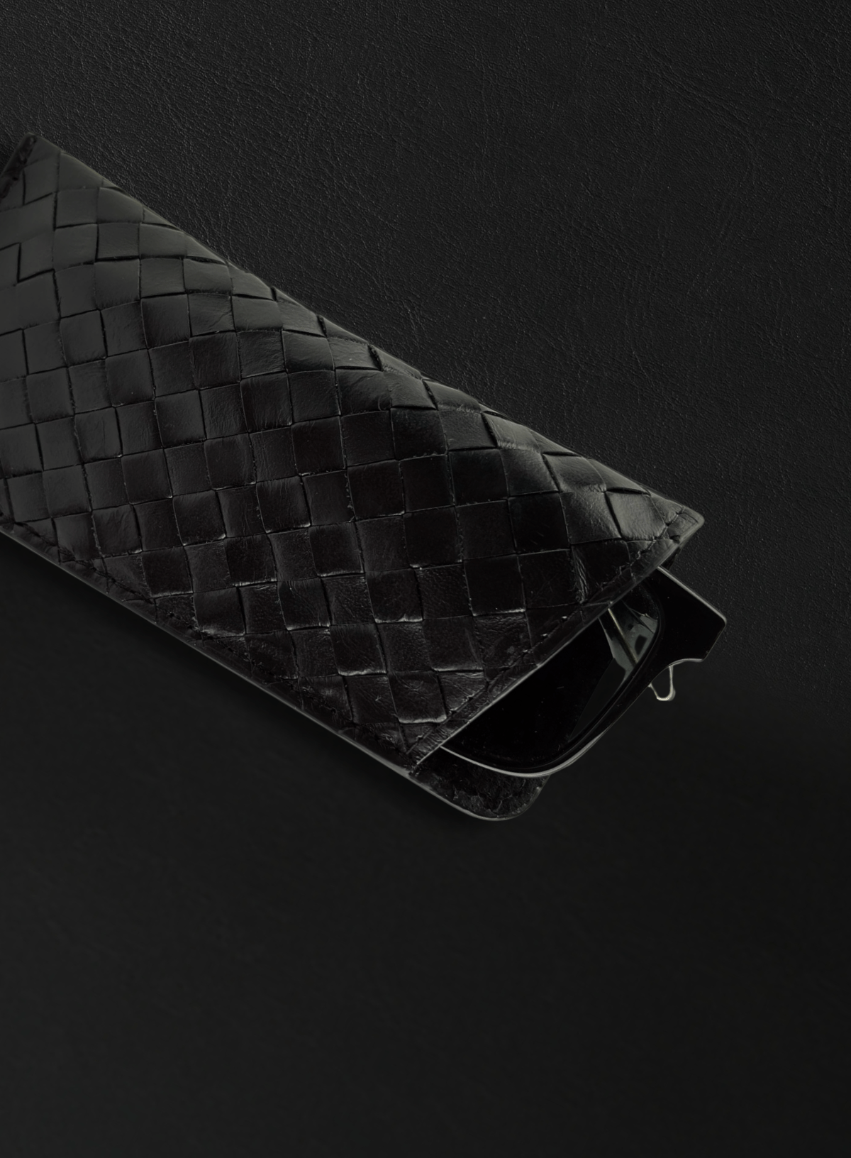Woven Sunglass Case: Brown