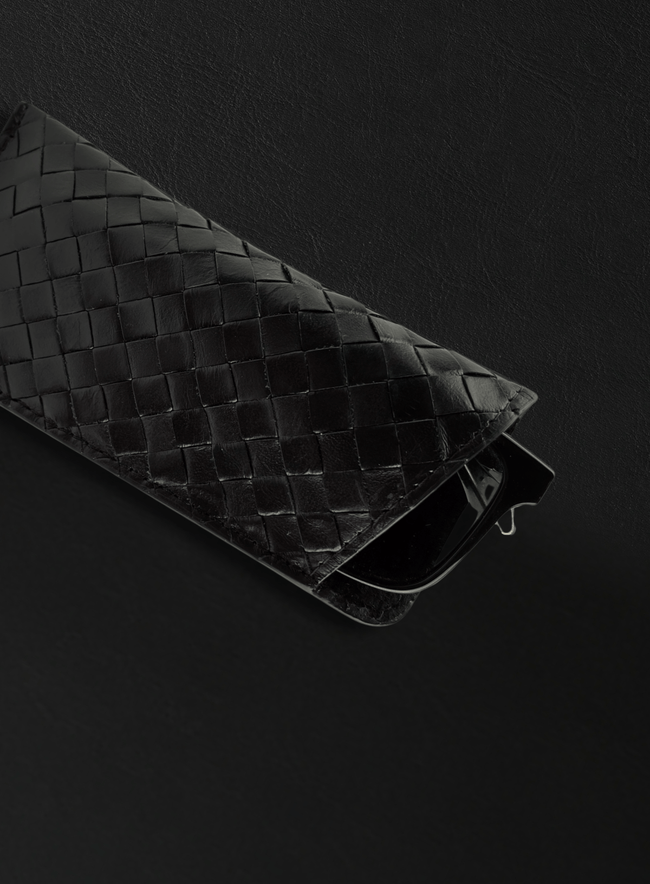 Woven Sunglass Case: Brown