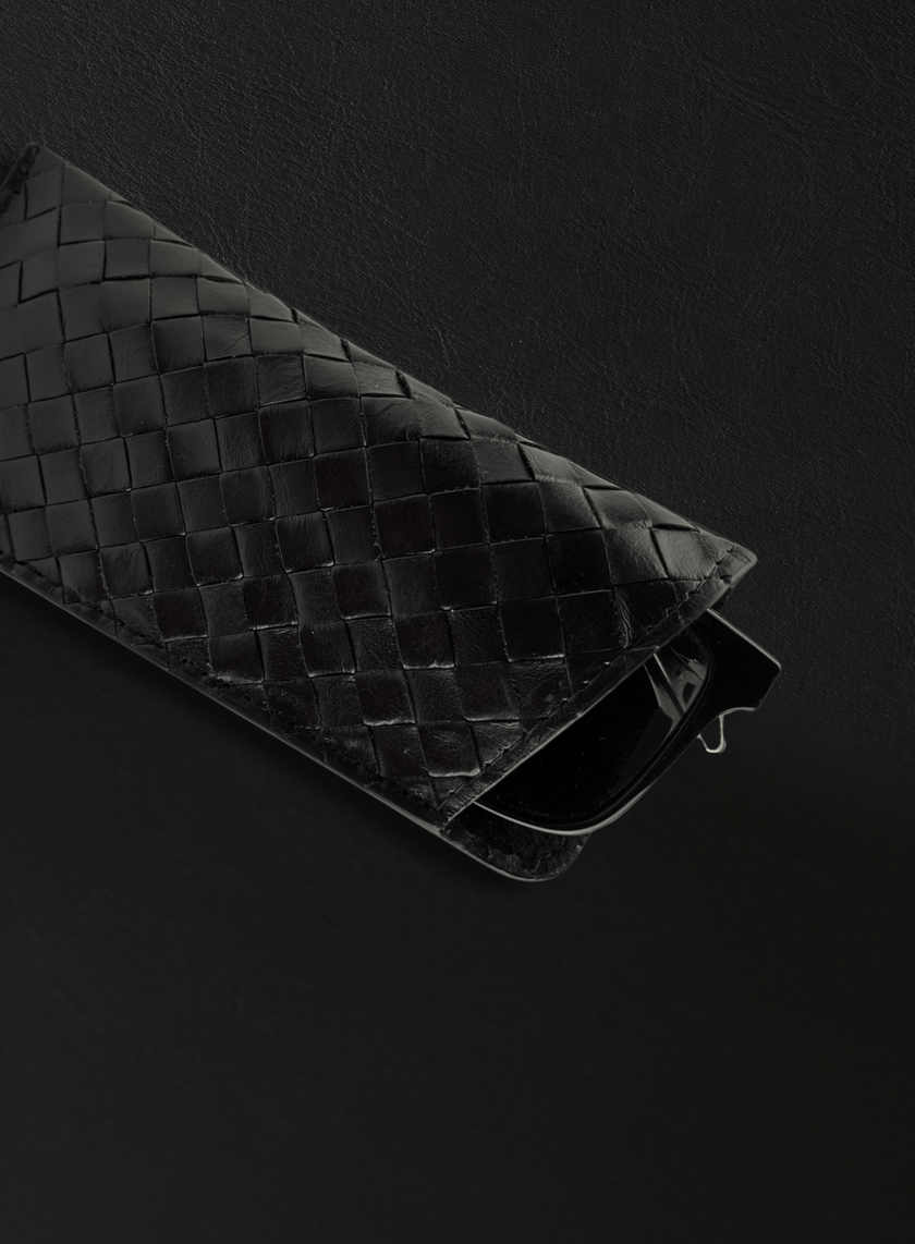 Woven Sunglass Case: Brown