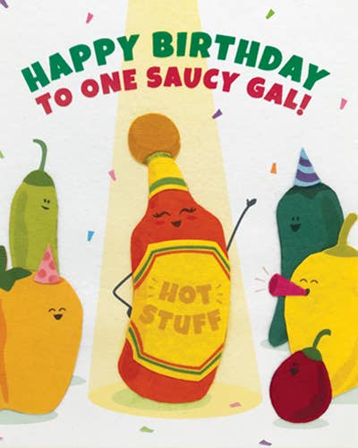 Saucy Gal Birthday Greeting Card