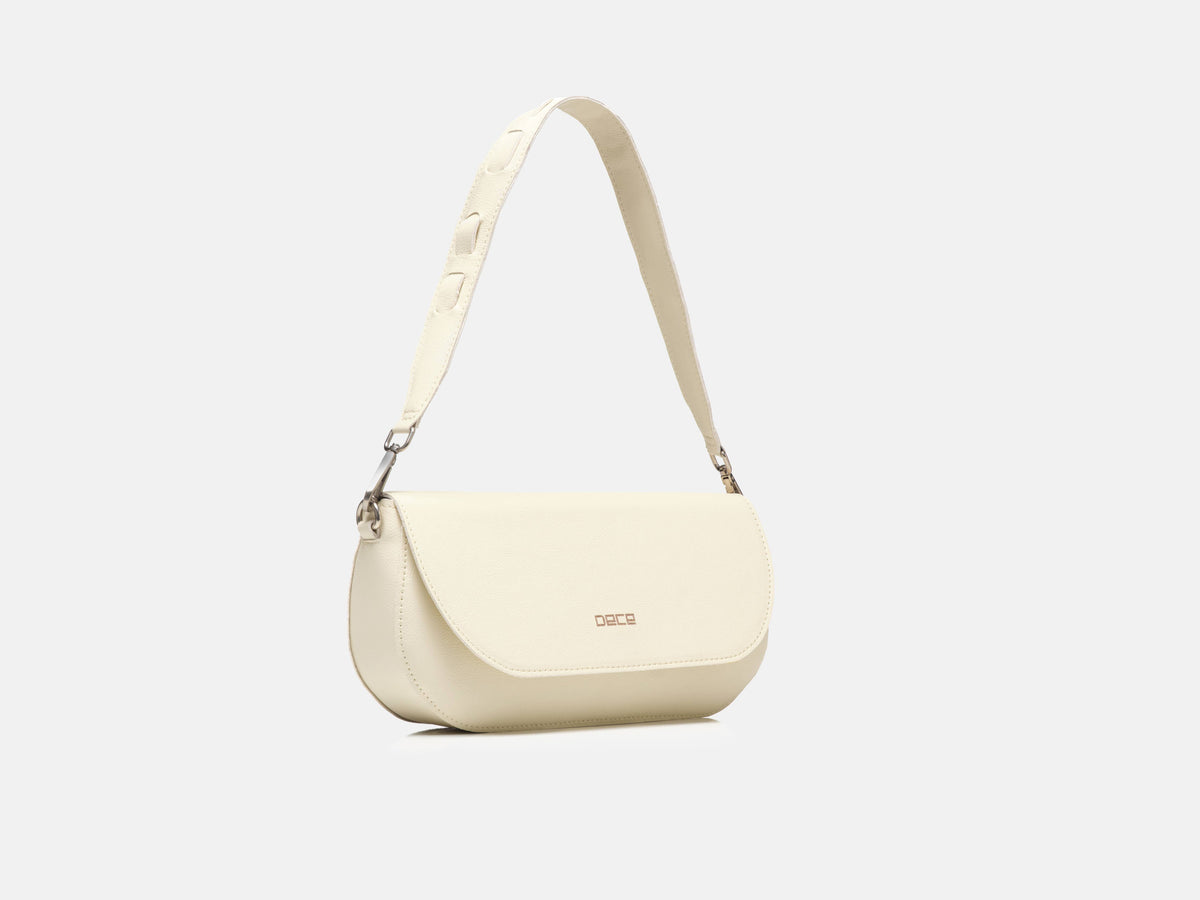 Apple Textile Clutch Bag: Cream